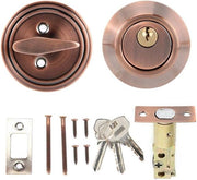 Serratura di sicurezza 3 chiavi cilindro semplice in acciaio inossidabile protezione contro la furto serratura porta - per uso domestico e ufficio - finitura bronzo.