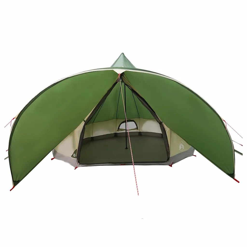 Tenda Teepee per 7 Persone Verde e Grigio 600 x 600 x 347 cm 42004014