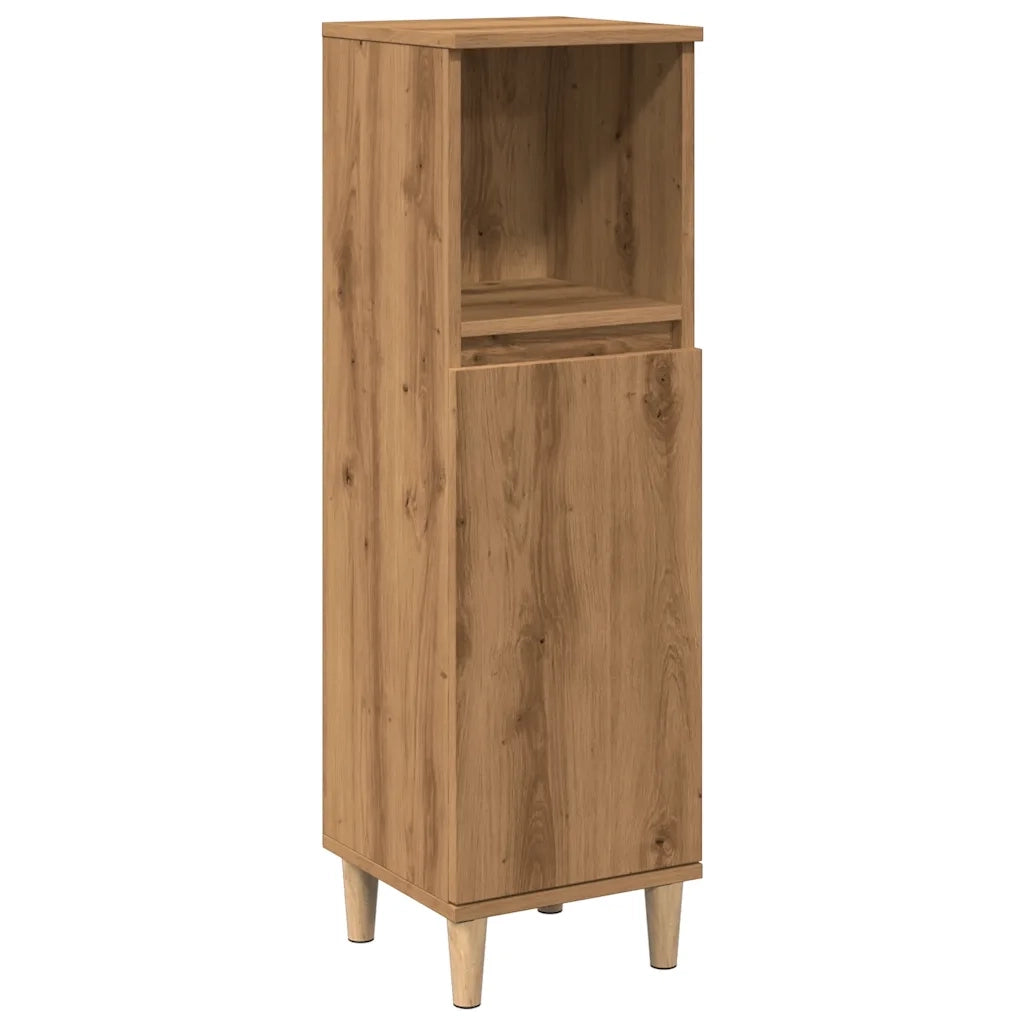 Armadietto da Bagno Rovere Artigianale 30x30x100 cm Truciolato 857109