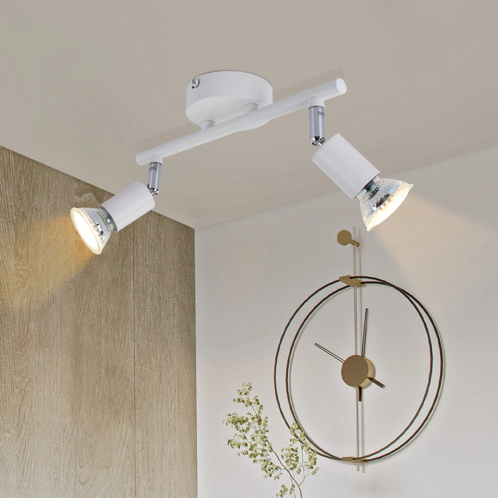 ZMH Faretto da soffitto bianchi orientabili 330° moderni GU10 per camera letto soggiorno interno