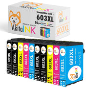 Akitaink 10 Cartucce Epson 603XL Nero Colore