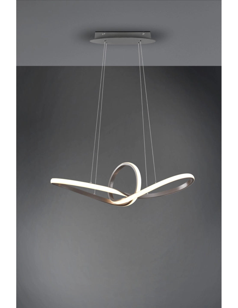 Sospensione Sansa Led 28w Dimmerabile Nichel L80 cm Trio Lighting