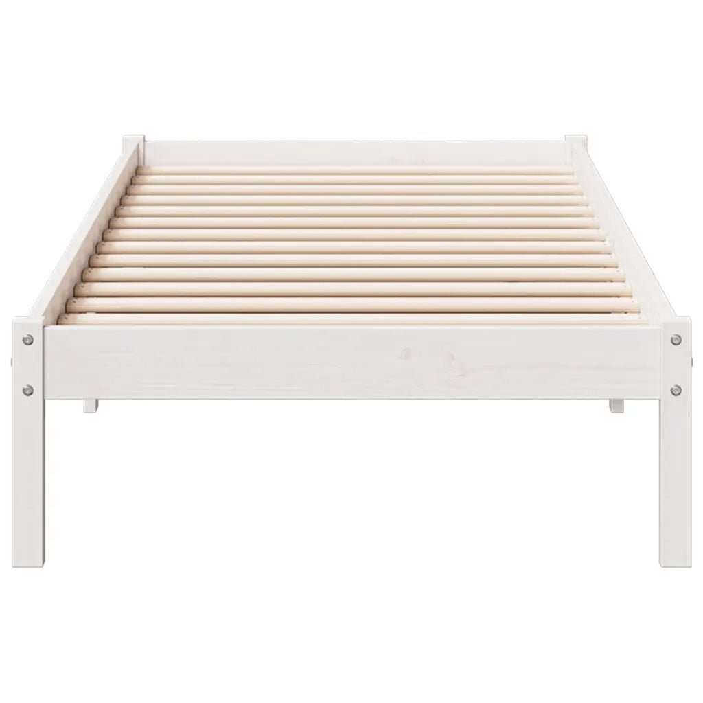 Letto Extra Lungo senza Materasso Bianco 80x220 cm in Pino 852415