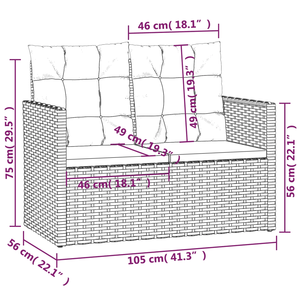 Set Divani da Esterno 4 pz | Set Salotto da Giardino con Cuscini in Polyrattan Grigio