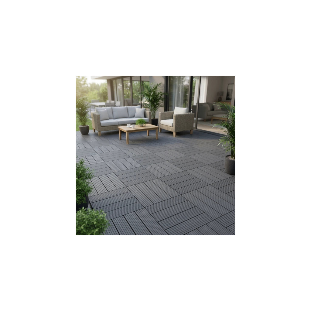 Piastrella da giardino per esterni - Grigio antracite - Dimensioni: 30 x 30 x 2 cm