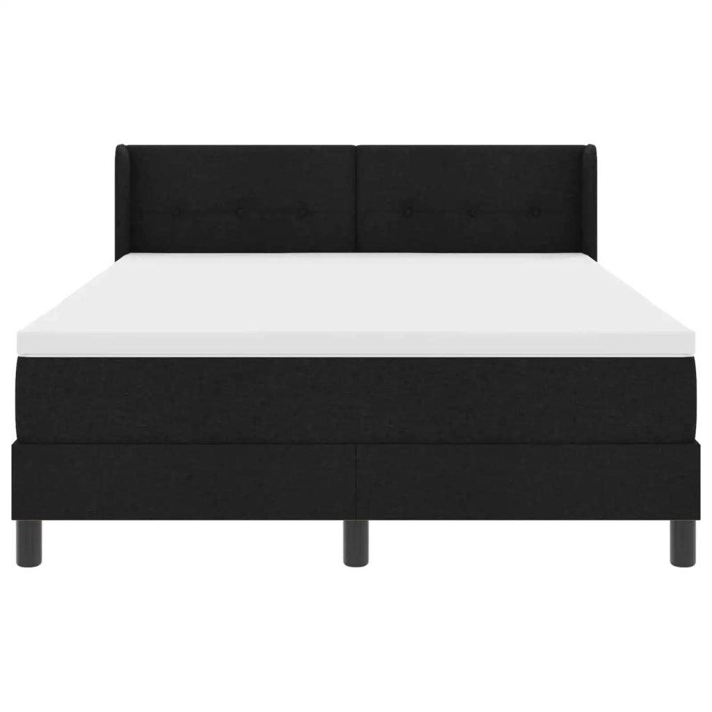 Letto a molle con testiera Nero 200 x 140 cm Tessuto 3341106