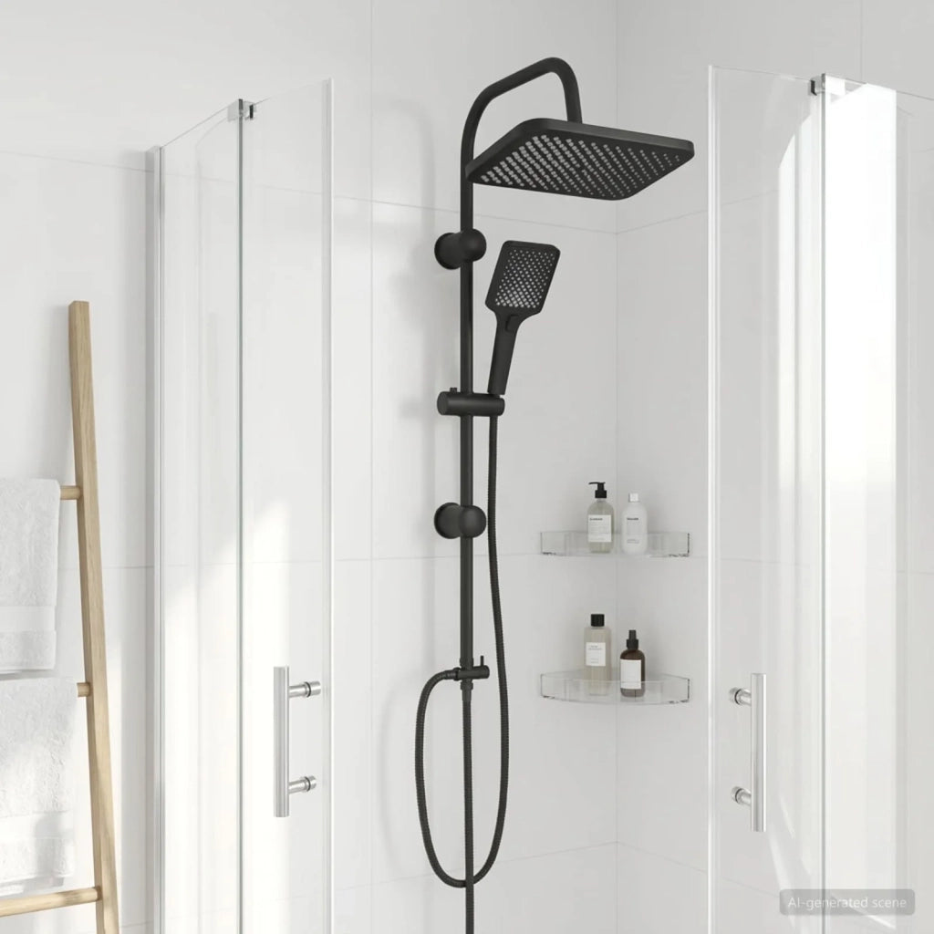 Sistema doccia con soffione Nero 48 x 30 x 100 cm Acciaio Inox 42053771