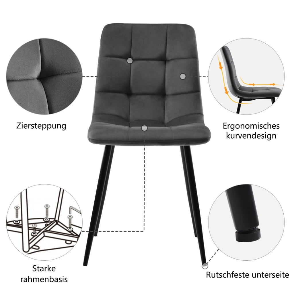 Set da pranzo 5 pezzi con tavolo 140x80 cm e 4 sedie