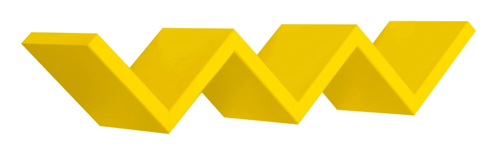 Mensola da Parete Libreria Zigzag 56x15,5 cm in Fibra di Legno Saetta Giallo Canarino