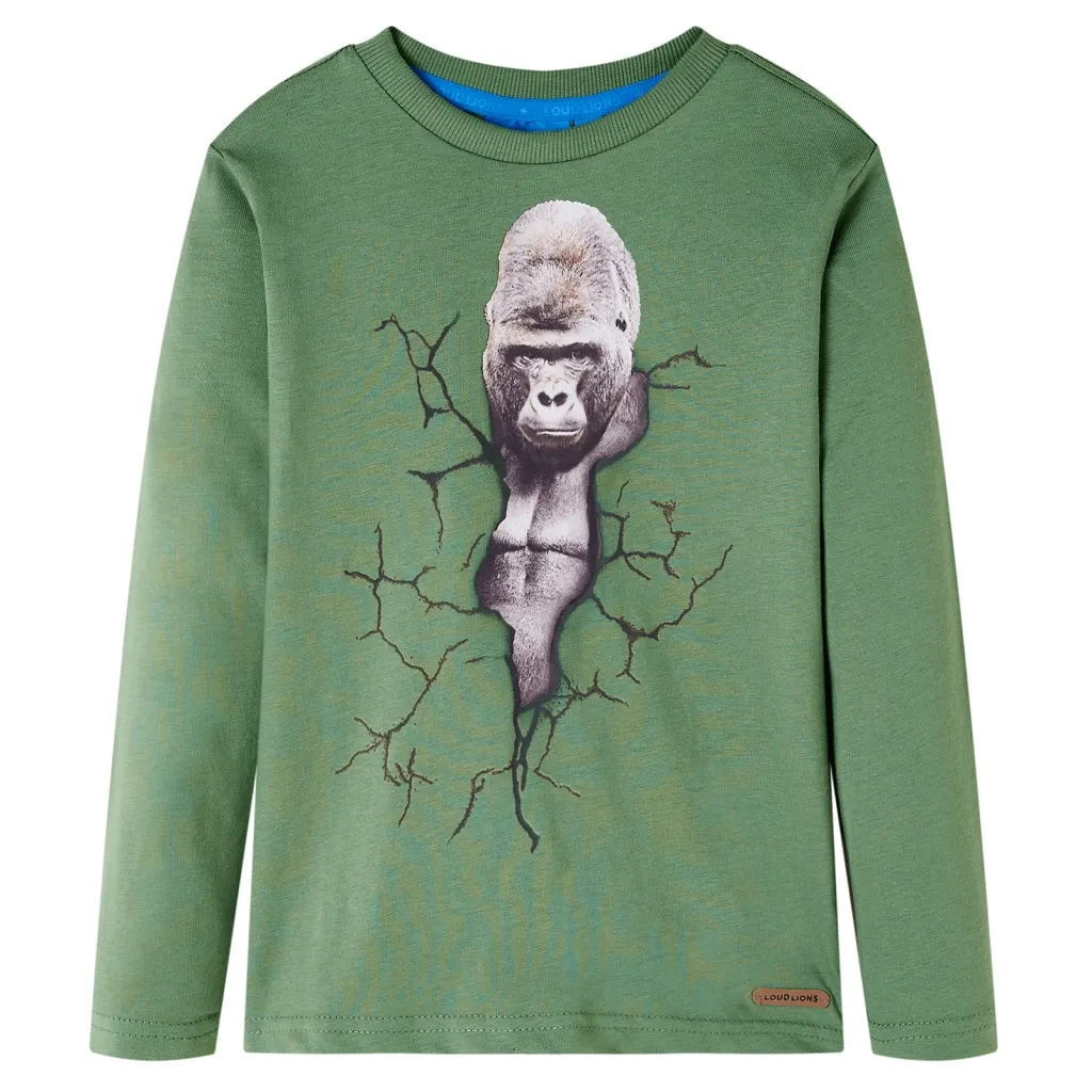 Maglietta da Bambino a Maniche Lunghe Cachi Chiaro 104