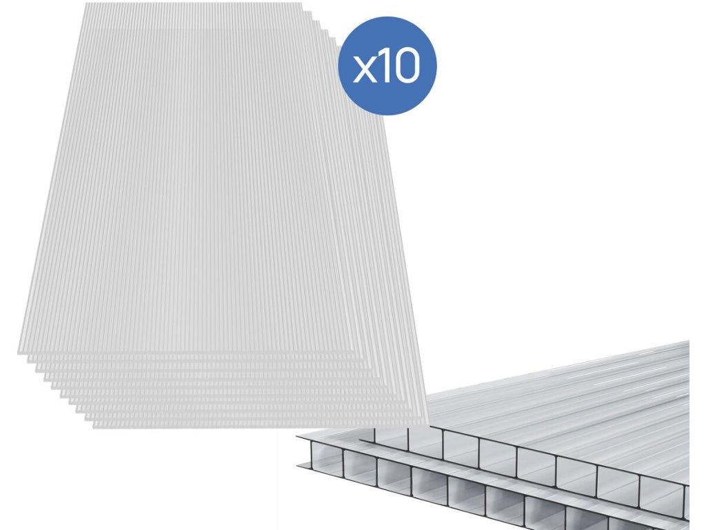 Set di 10 pannelli in policarbonato da 4 mm "Michigan" 7,9 m²