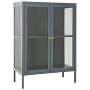 Credenza | Madia | Buffet da pranzo | Armadio da pranzo Antracite 75x35x105 cm in Acciaio e Vetro