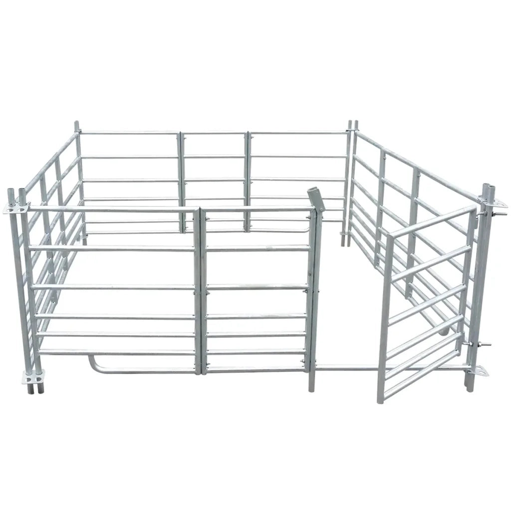 vidaXL Box Pecore in Acciaio Zincato 4 Pannelli 137 x 137 x 92 cm