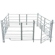 vidaXL Box Pecore in Acciaio Zincato 4 Pannelli 137 x 137 x 92 cm