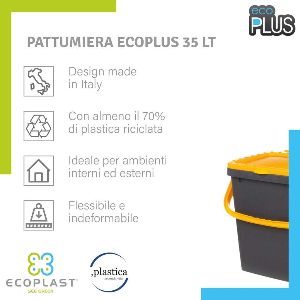 Ecoplast Set 3 Pattumiere 35L Differenziata