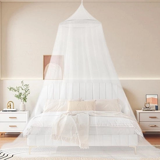Rete Anti Zanzare - Insecti Repellente - Ideale per Viaggiatori - Bianco - Adatto per Letto a Due - Design Minimalista - Per una Notte di Riposo Rilassante
