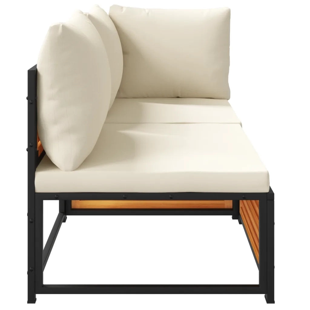 Divano da Giardino con Cuscini 2 Posti-Sofa da giardino Legno Massello di Acacia 483884