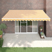 Tenda Sole Retrattile Gialla e Bianca 4x3 m Tessuto e Alluminio 3154433
