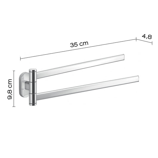 Portasalviette a snodo da muro in acciaio inox e Cromall 5323 Gedy serie FEBO Cromato