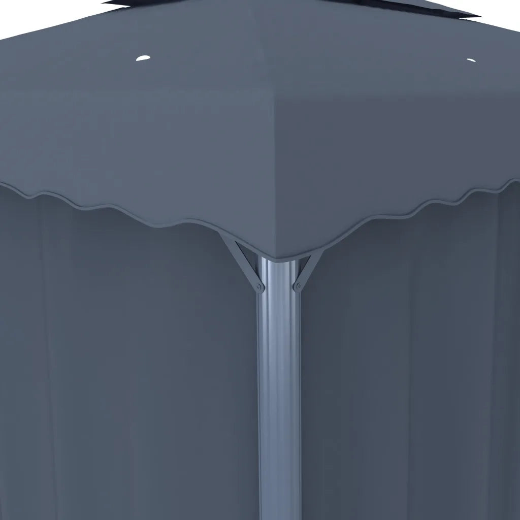 Gazebo con Tende 3x3 cm Antracite Alluminio 3053378