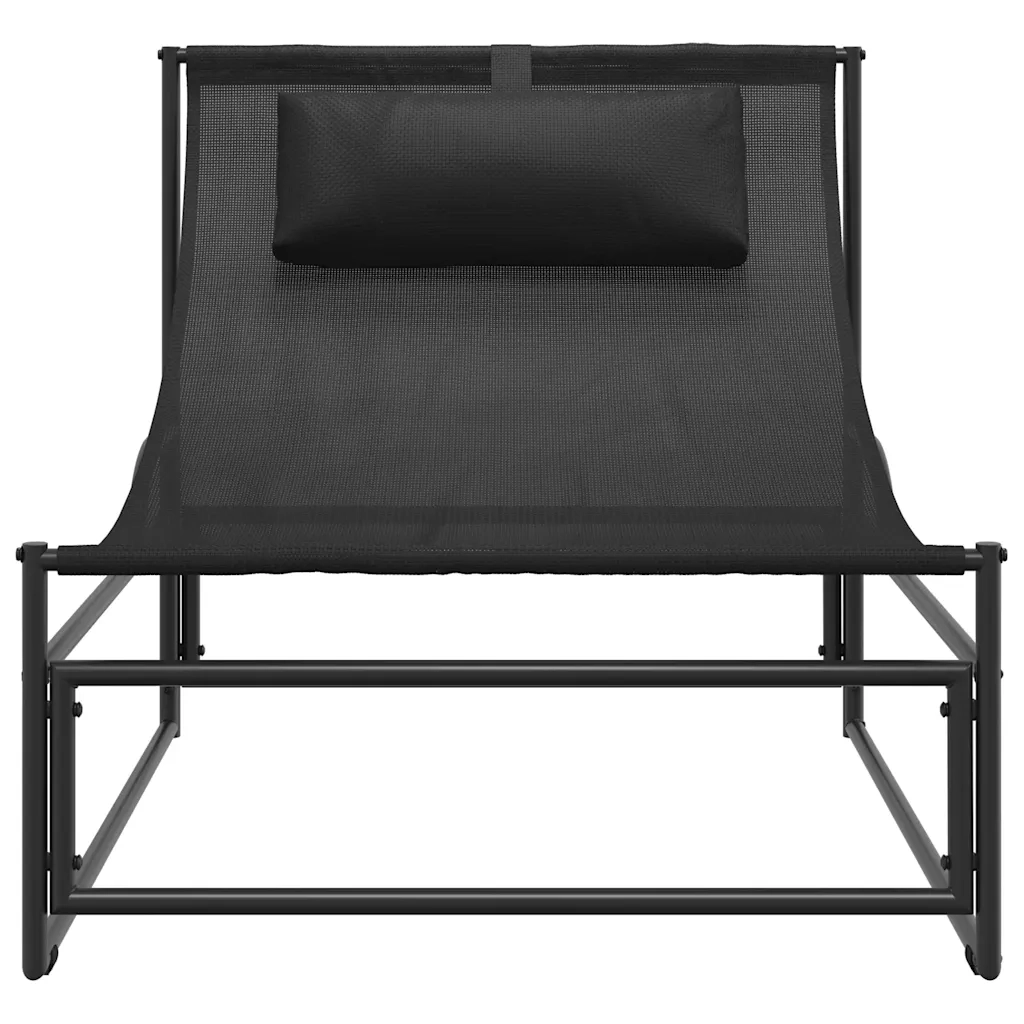 Sedia a sdraio da giardino color antracite 87x74x73 cm Acciaio e Textilene 42003022