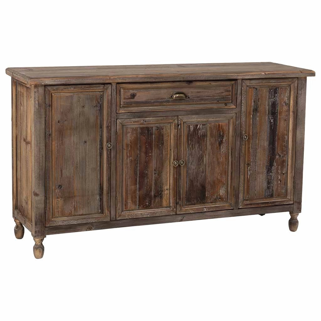 Credenza in legno con 4 ante e 1 cassetto 150x40x84
