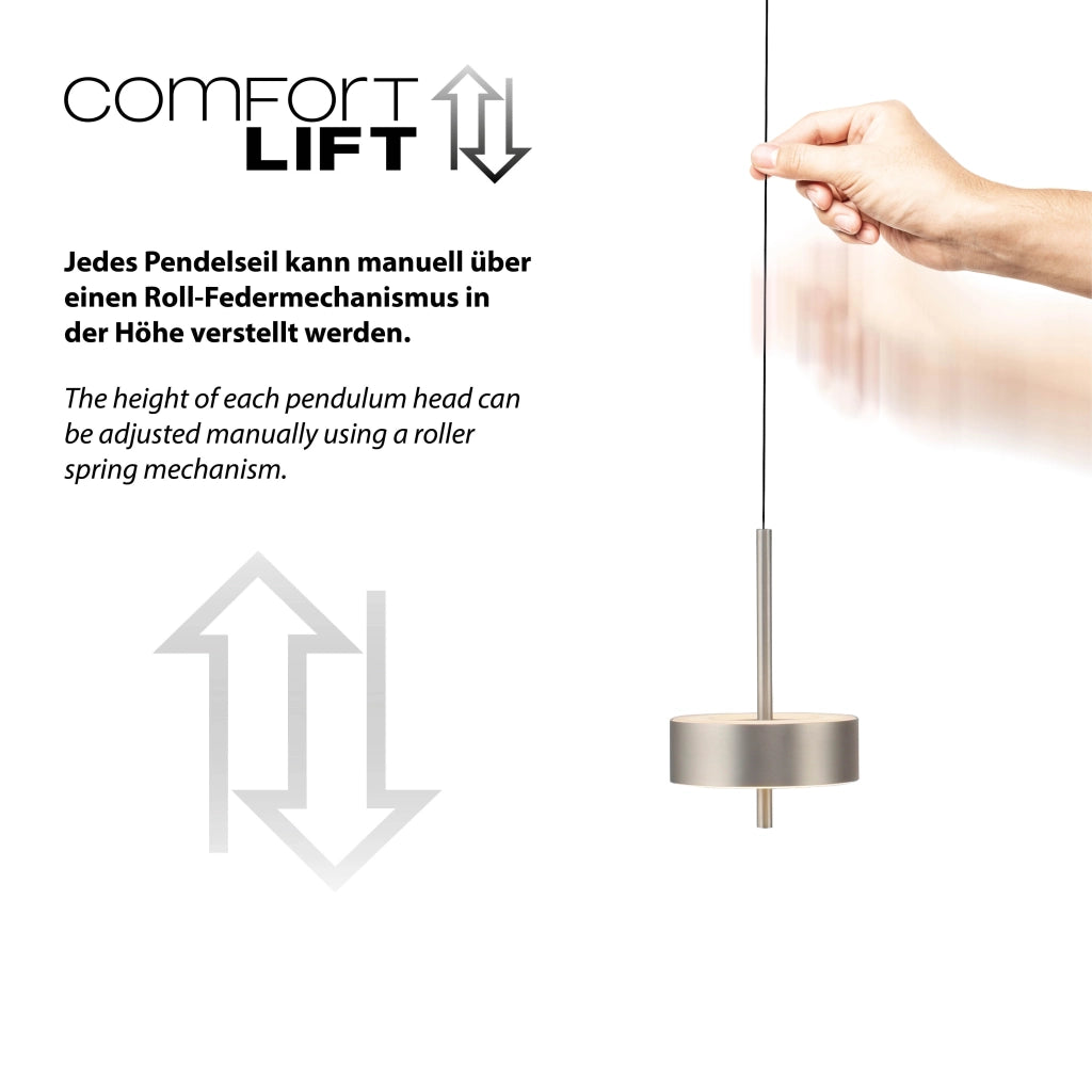 Lampada sospesa LED argento 95cm 3x9W CCT Neuhaus
