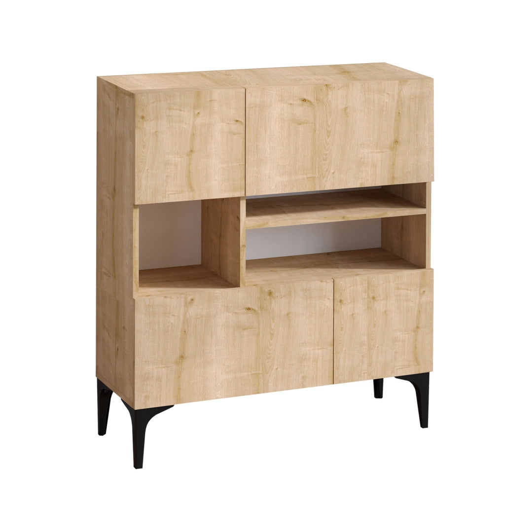 Credenza in legno "Krista" - 100 x 35 x 125 cm - Rovere Zaffiro