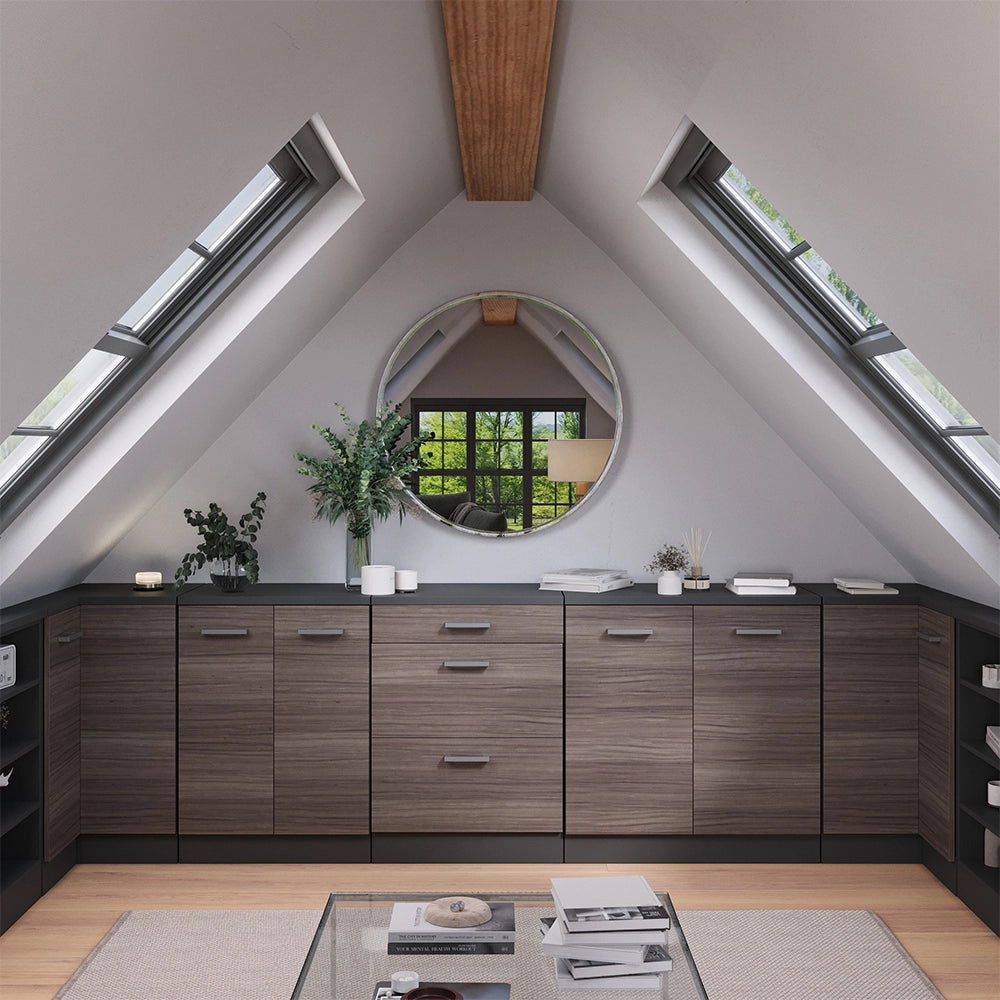 Mobile per mansarda Rion Grigio nobile/Antracite 60 x 83.8 cm senza inclinazione con 3 cassetti Vicco