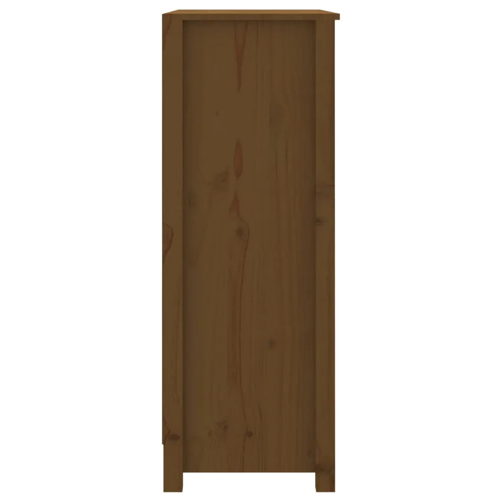 Libreria-Scaffale per Libri-Mobile di Stoccaggio Marrone ambra 80x35x97 cm in Legno Massello di Pino