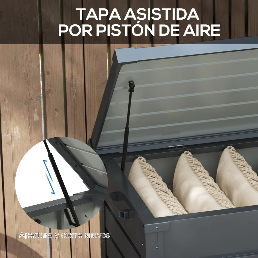 Cassa per Giardino in Acciaio Galvanizzato ¨C zephmum ¨C Grigio Scuro 120x62x66 cm