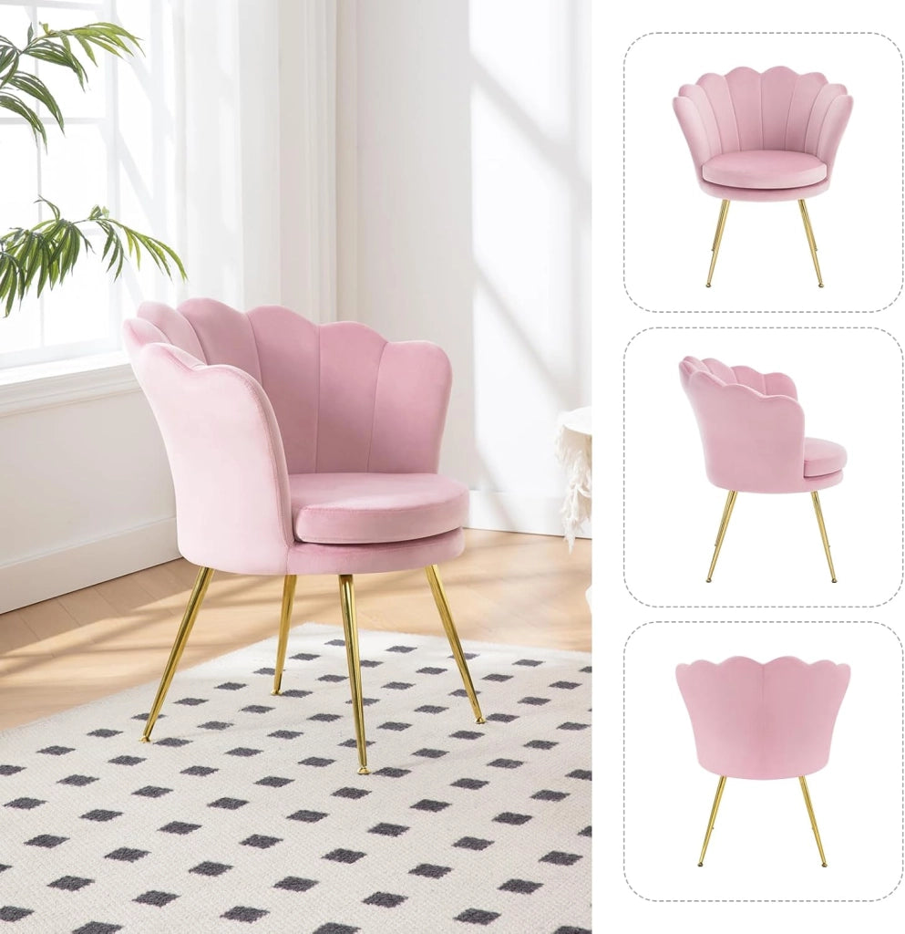 Poltrona Relax a Forma di Petalo, Poltrona Reclinabile per Camera da Letto, Salotto, con Gambe in Metallo, Portata 150 kg, Rosa