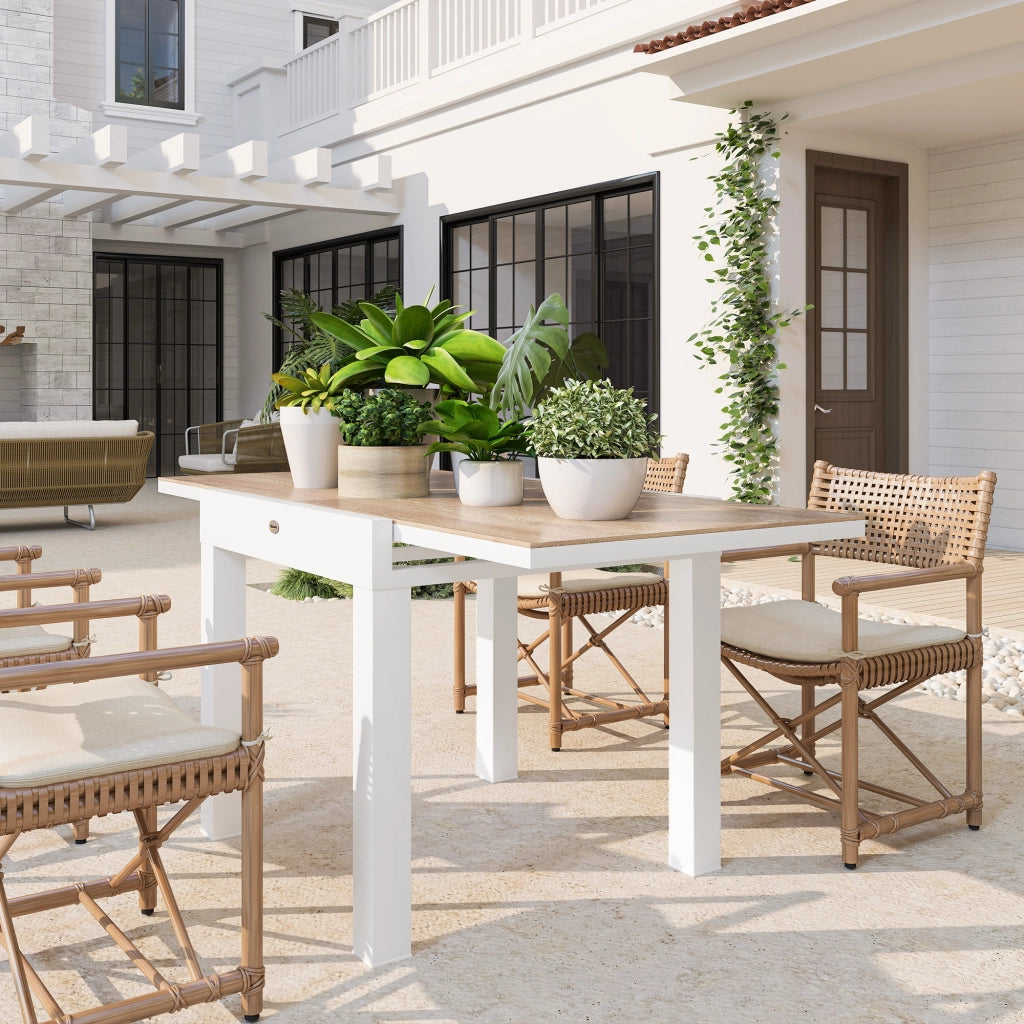 Tavolo da Pranzo Allungabile per Giardino ¨C zephmum ¨C Bianco 80-160 cm