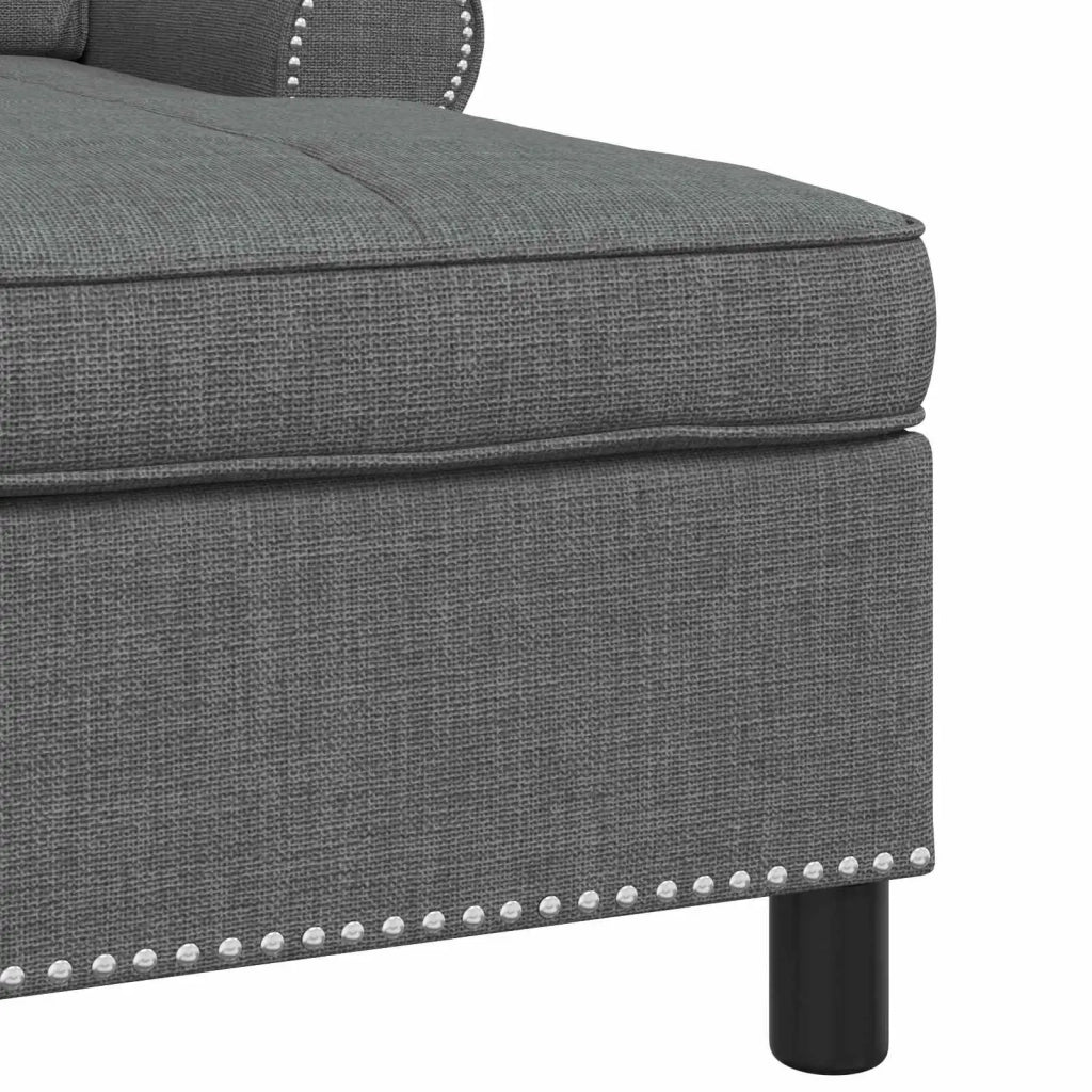 Chaise Lounge con cuscino Grigio scuro 91 x 157 x 91 cm Tessuto 42022931