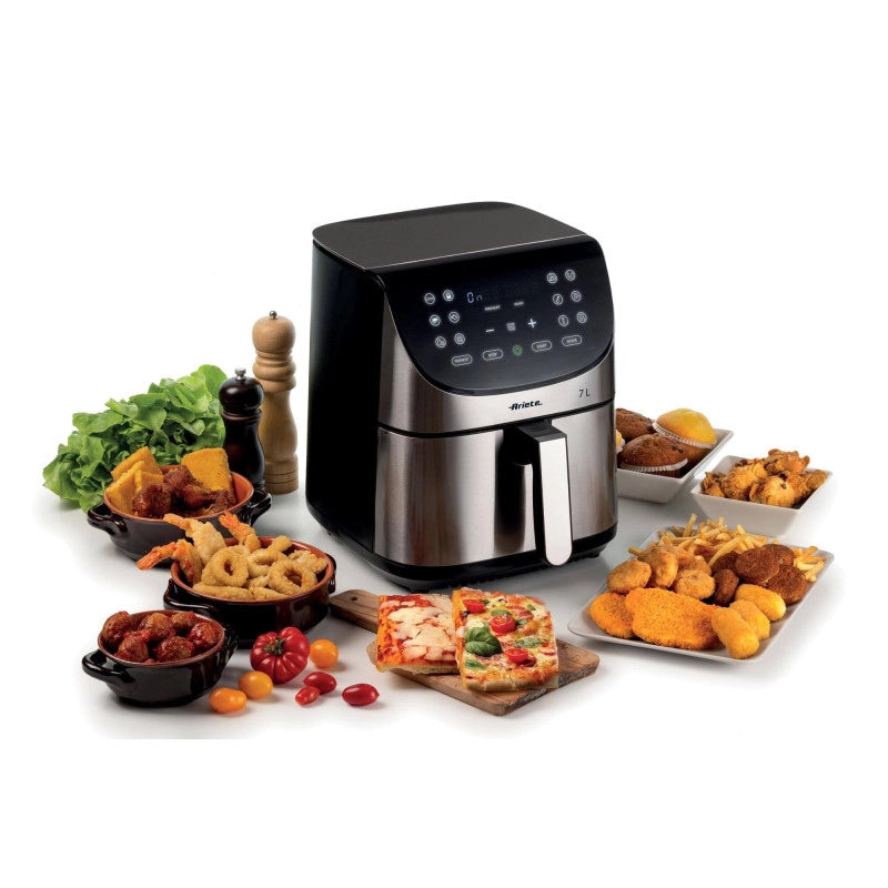 Friggitrice ad aria 1800W, 7L, 2,8kg, 12 programmi, cestello antiaderente con griglia - Metal