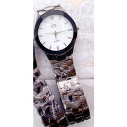 Trade Shop - Orologio Da Polso Yx Uomo Analogico Quarzo Fashion Brillantino Quadrante Bianco -