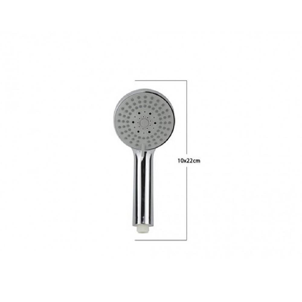 Trade Shop - Soffione Doccia 10 X 22 Cm Doccetta Multigetto Tonda Di 3 Tipi Regolabile 69083 -