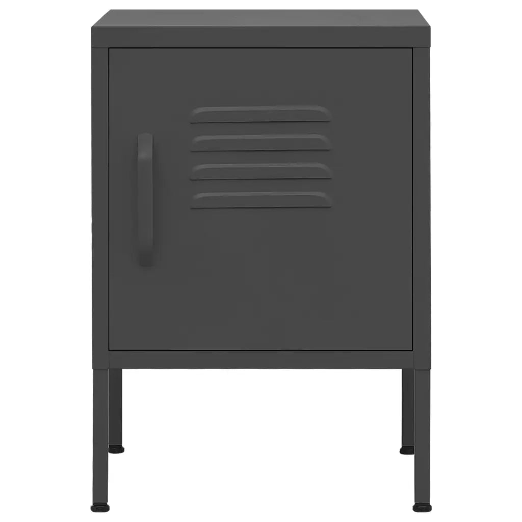 Comodino | Armadio da Notte | Mobiletto da notte Antracite 35x35x51 cm in Acciaio