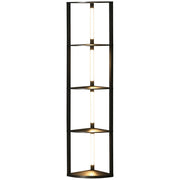 Libreria Angolare LED con Scaffale ¨C zephmum ¨C Nero 41x30x164cm