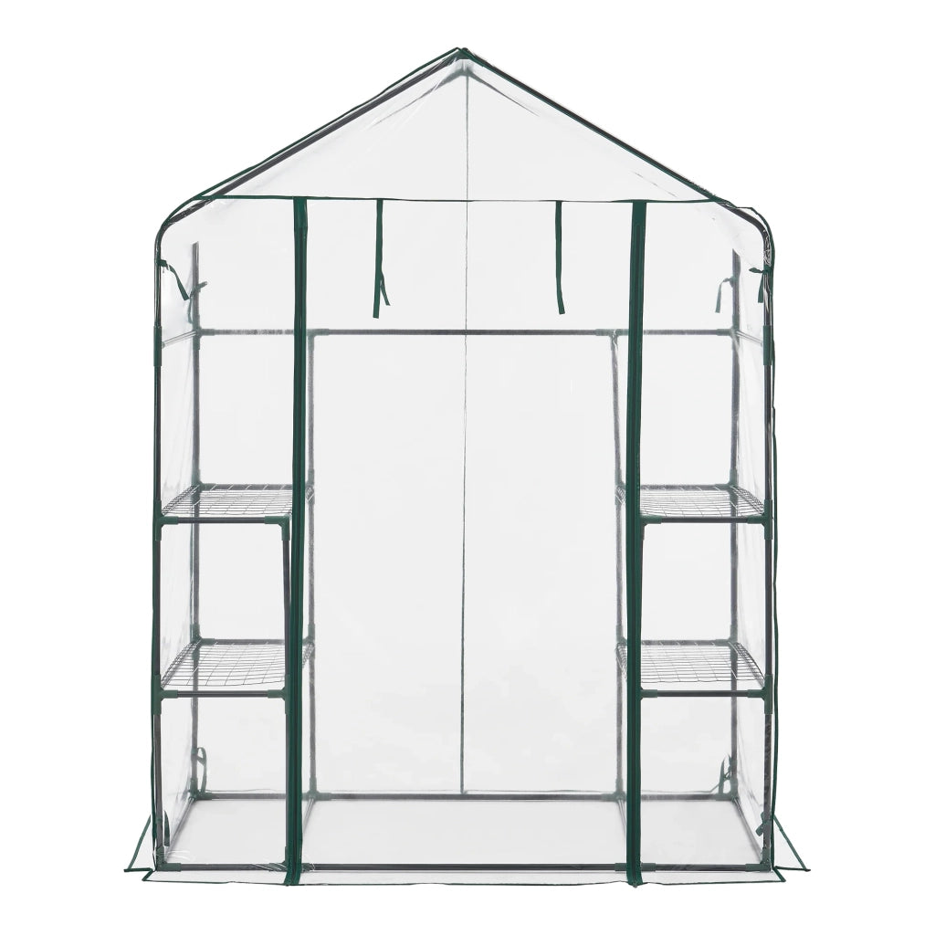 Serra da giardino in acciaio e PVC con ripiani integrati 140 x 73 x 195 cm 03_0008250