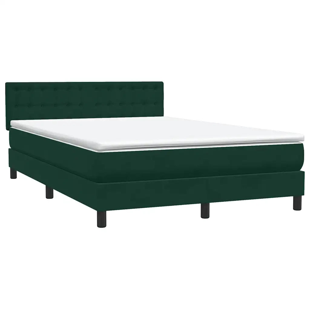 Giroletto a Molle con Materasso Verde Scuro 160x220 cm Velluto
