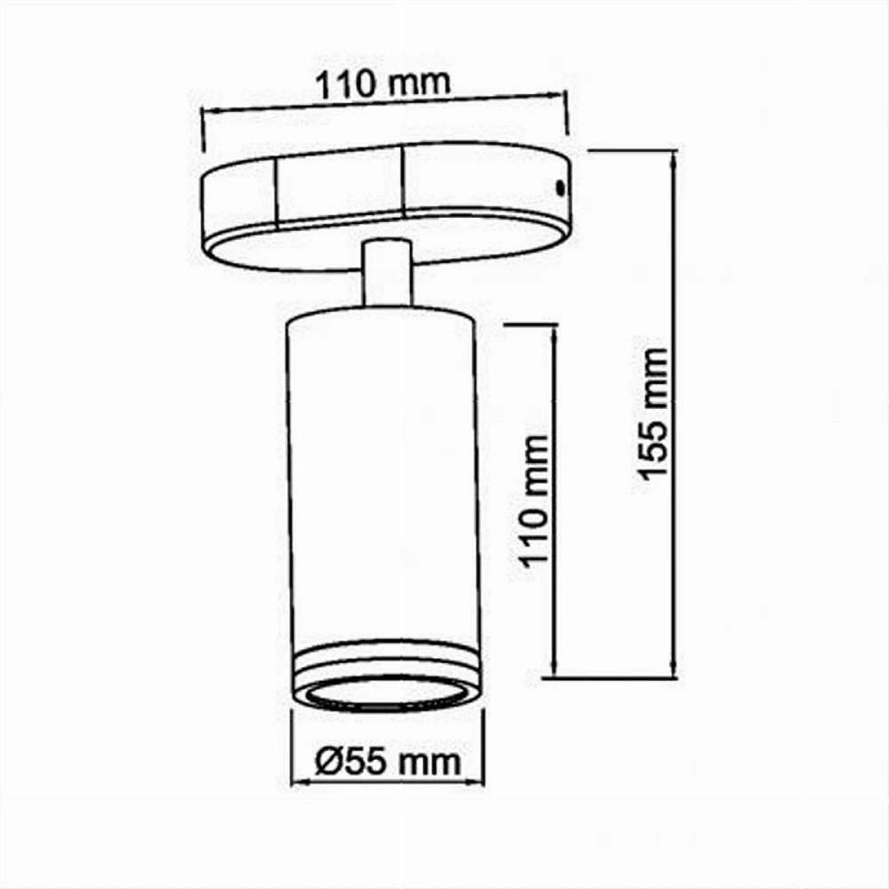 Trade Shop - Applique Plafoniera Orientabile Da Soffitto Parete 1 Diffusore Lampada Gu10 Ts-1 - Bianco