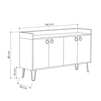 Madia Dea 4 ante tortora antracite 140x36x80 h cm