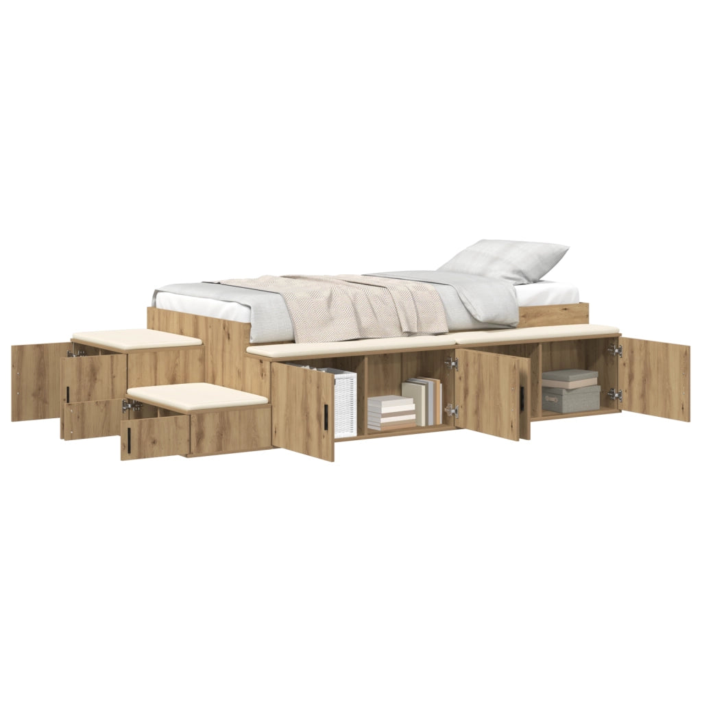 Letto Contenitore Finta Quercia 80x200 cm