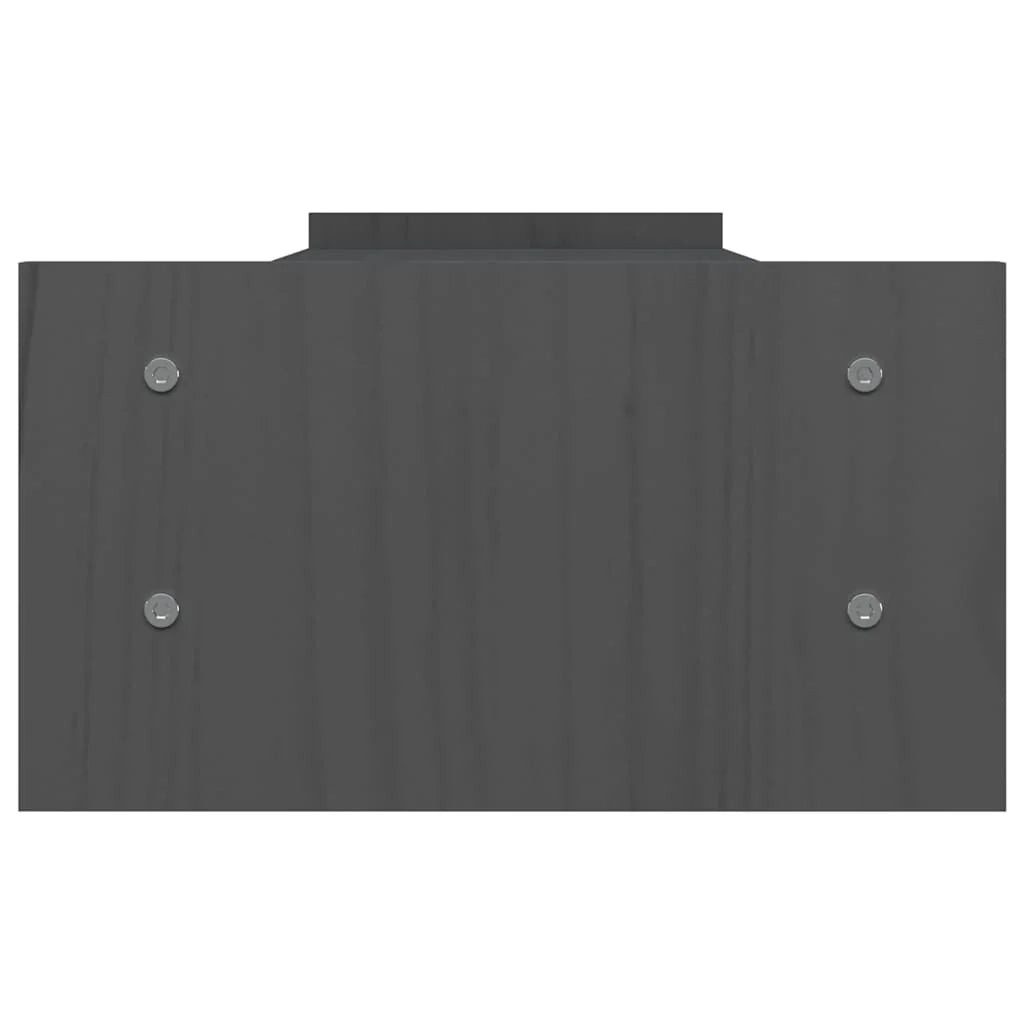 Supporto per monitor mobile da scrivania 100 x 27 x 15 cm legno di pino massiccio grigio 02_0044846