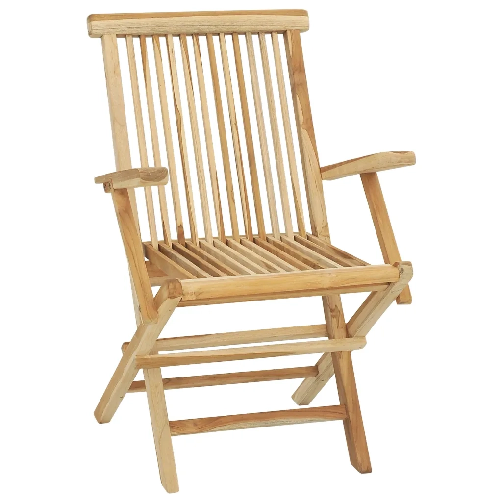 Set da Pranzo per Esterni 5 pz in Legno Massello di Teak 44686