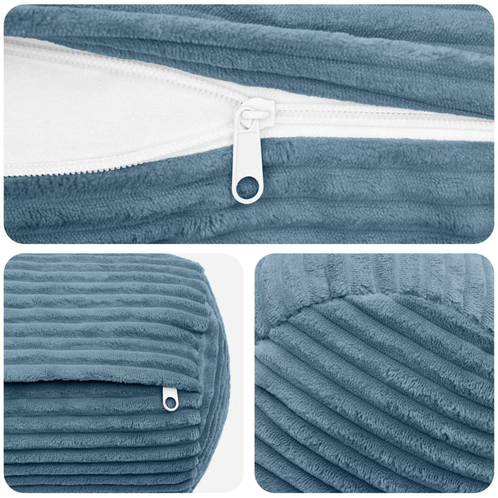 Federa 6 pcs HEERLEN Blu Ø 15 x 40 cm corduroy 923252