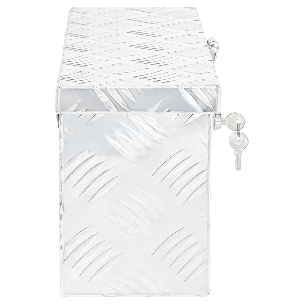 Contenitore Portaoggetti Argento 50x20,5x15 cm in Alluminio