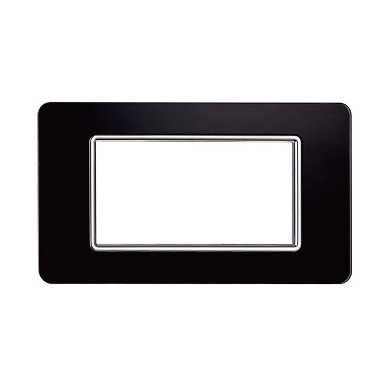 Placca In Vetro Serie Starlight 4P Colore Nero Compatibile Con Vimar Plana