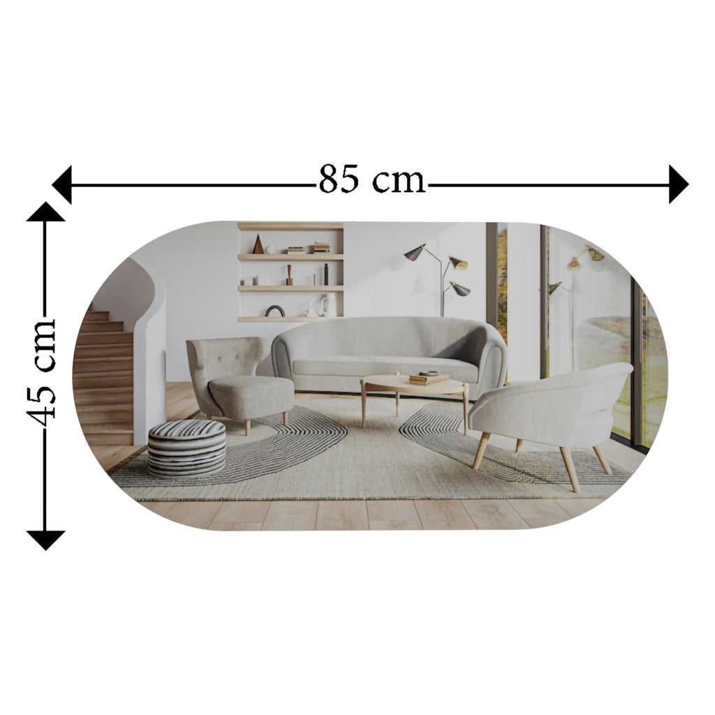 Teco, Specchio Forma Ovale, 45x85h cm oro